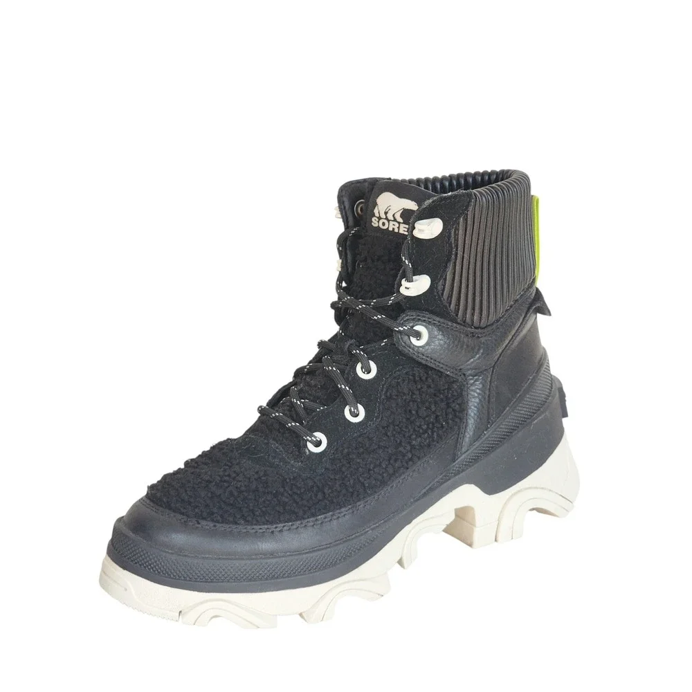 Sorel Brex Waterproof Winter Snow Boots Black Faux Shearling NL4812-010 Womens 8